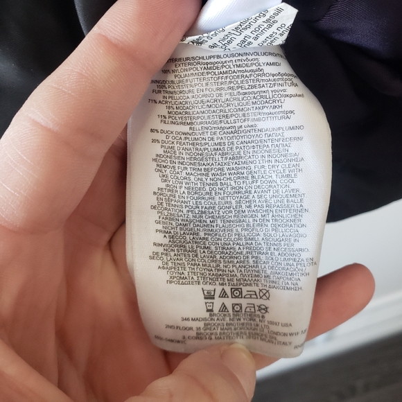 Brooks brothers black down filled winter coat XS - Picture 4 of 5